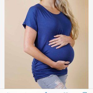 Women’s maternity, short sleeve ruched sides shirt